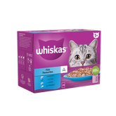 Whiskas 1+ Fish Favourites Adult Wet Cat Food Pouches in Jelly 12 x 85g